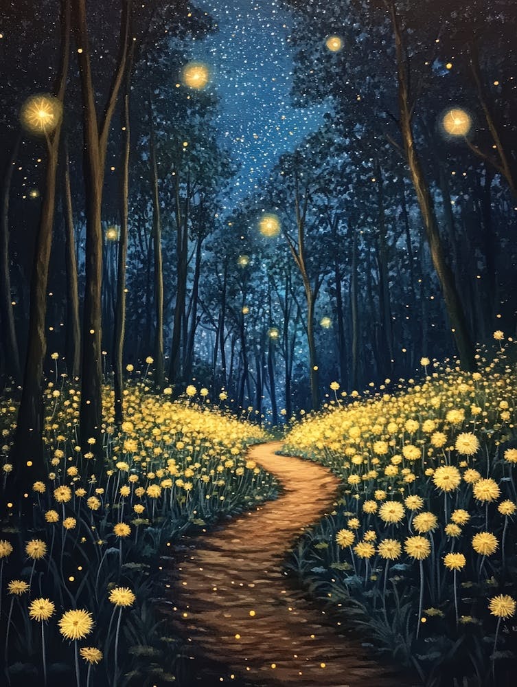 Dandelions At Night 9