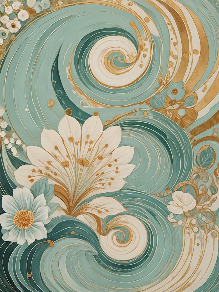 Waves and Flowers no3