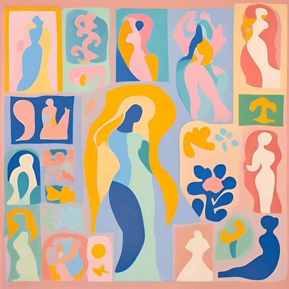 Goddess Aphrodite Matisse Inspired Cutout