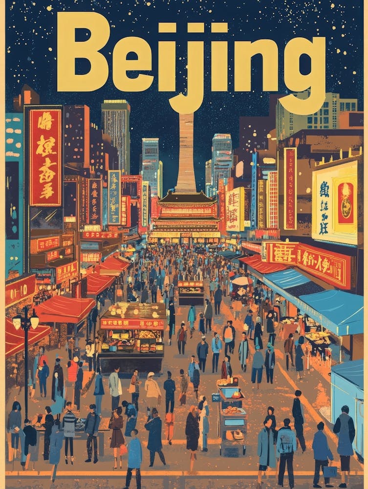 Aihrgdesign A 1970s Inspired Travel Poster For Beijing 3