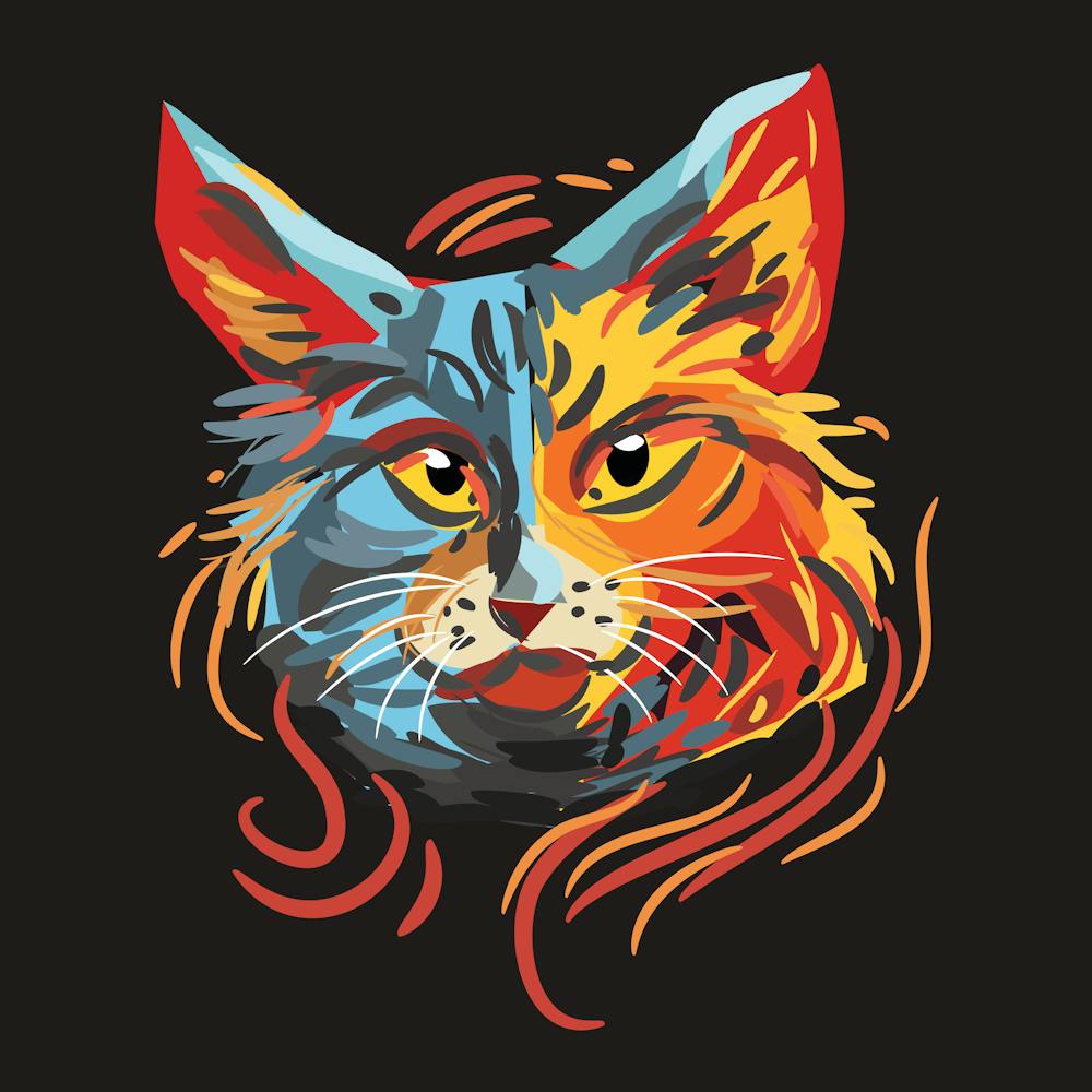 Cat'S Head Cat Hand Drawing