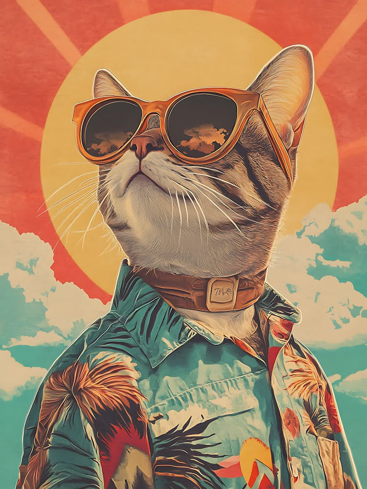 Vintage Retro Poster Cool Cat 21