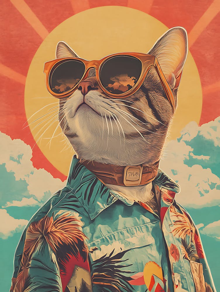 Vintage Retro Poster Cool Cat 21