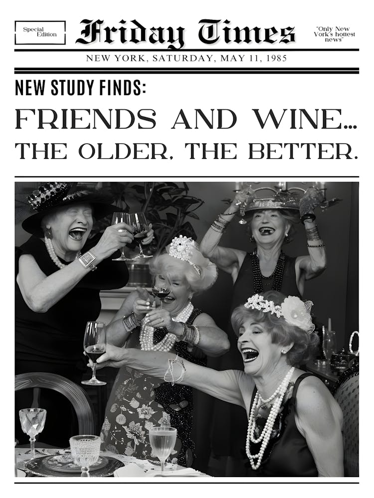 Friends And Wine The Older The Better