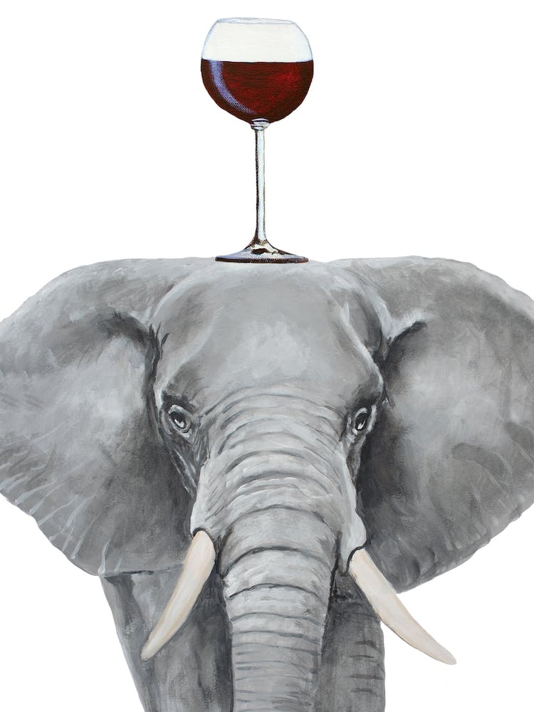 Elephant With Wineglass