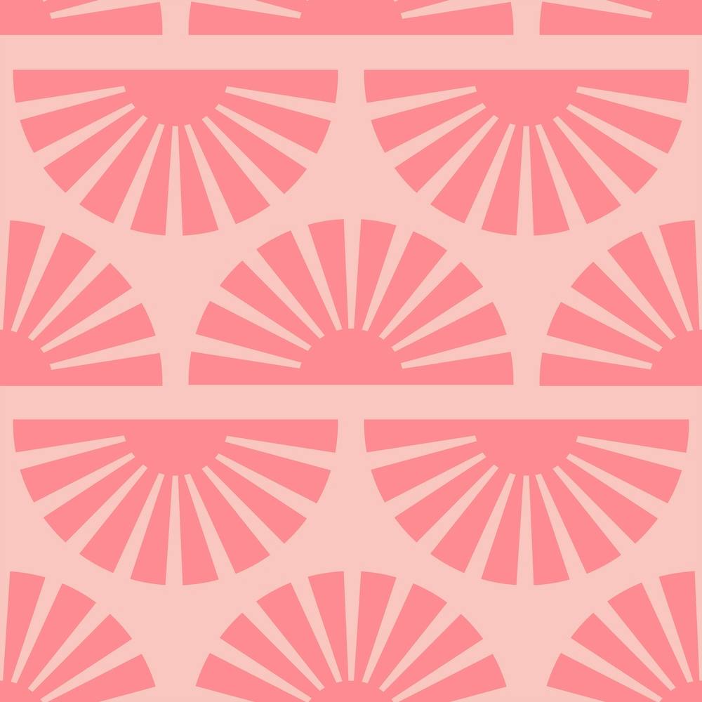 Geometric Pattern Pink Sunrise Square