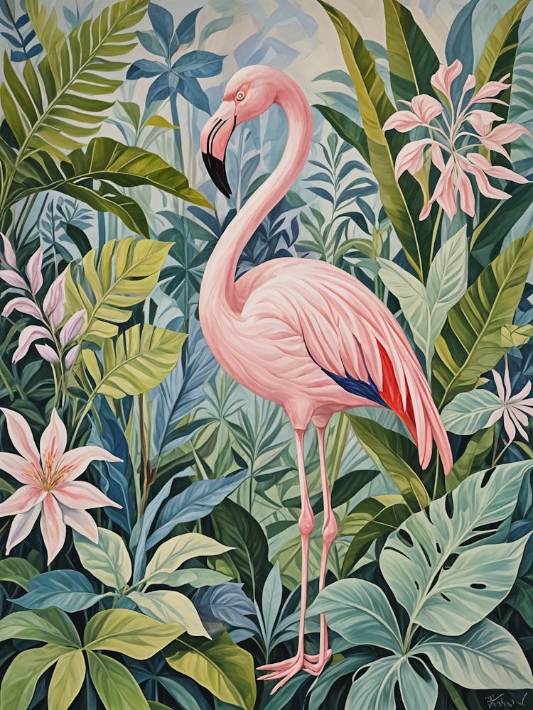 Pink Flamingo In The Jungle no2