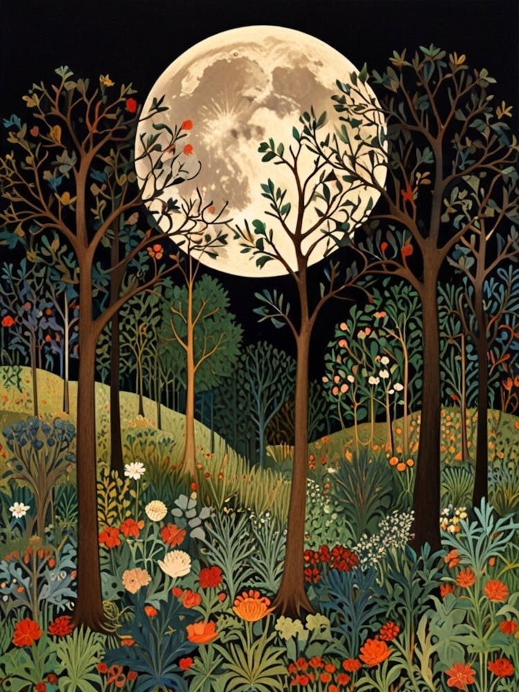 William Morris Moonlight In The Woods 52