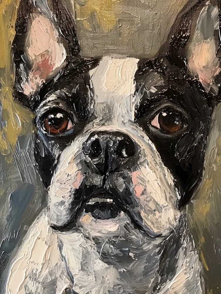 Boston Terrier Acrylic Painting 6