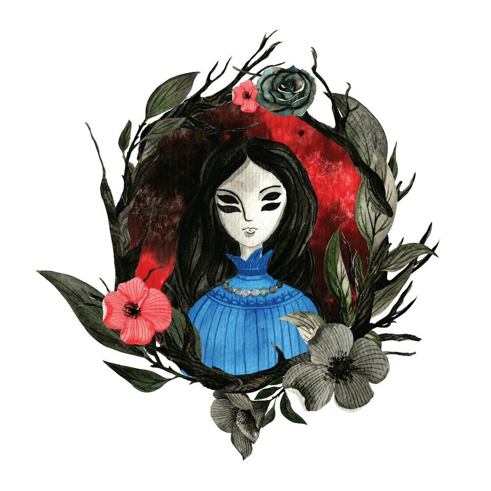 Gothic victorian ghost illustration