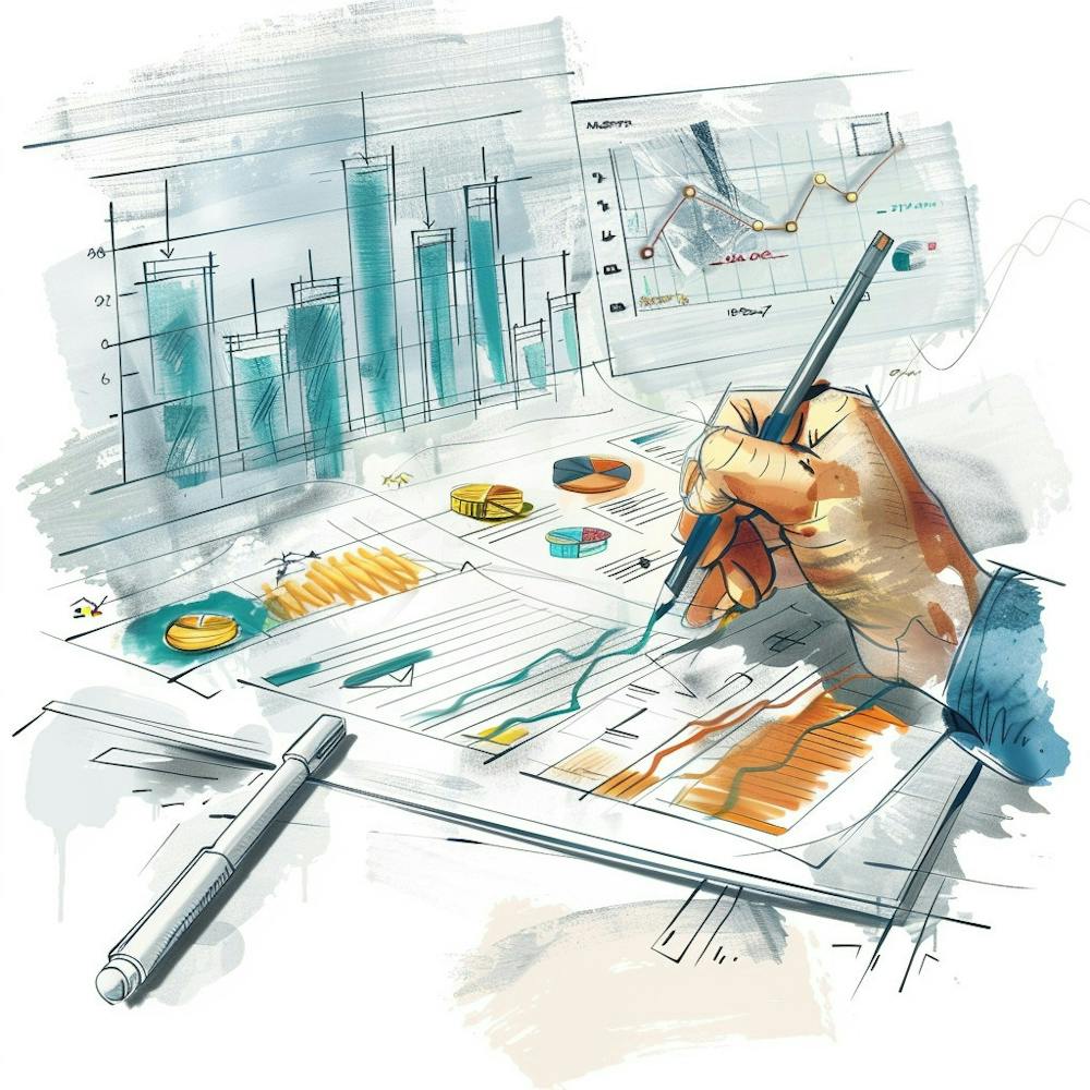 Businessman Drawing Graphs