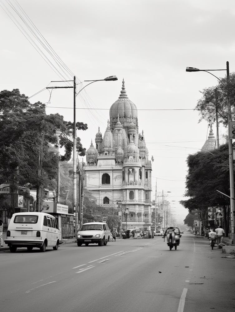 Bangalore, India, Black And White Old Photo 2