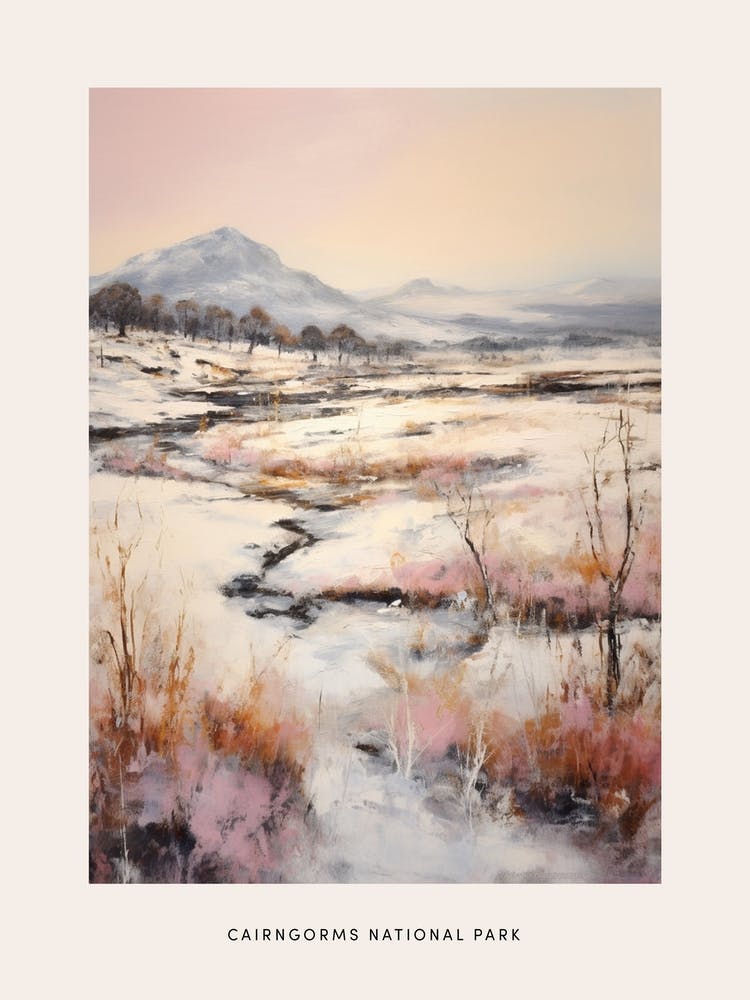 Dreamy Winter National Park Poster  Cairngorms National Park Scotland 2