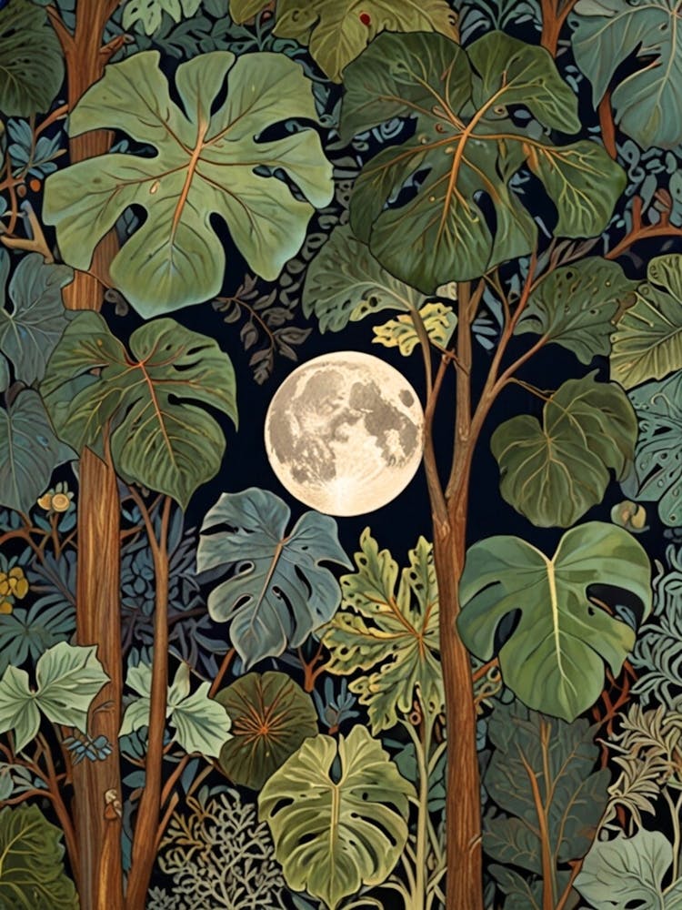 William Morris Moonlight In The Jungle