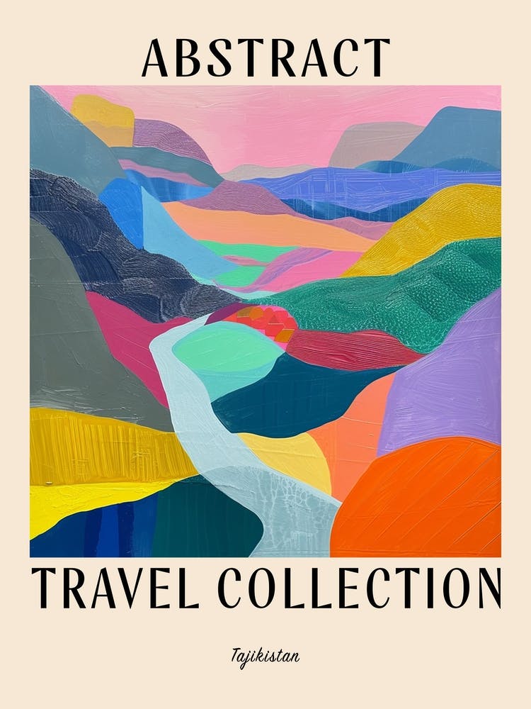 Abstract Travel Collection Poster Tajikistan 2
