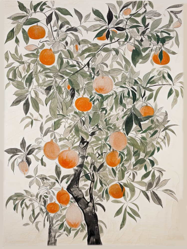Persimmon Fruit Drawing 1