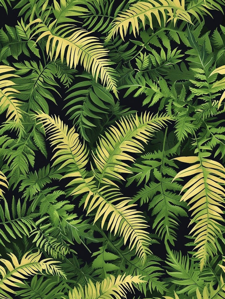 Pattern Poster Japanese Tassel Fern 2