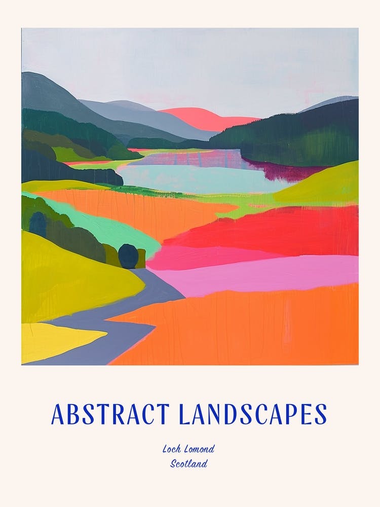 Colourful Abstract Loch Lomond Scotland 3 Poster Blue