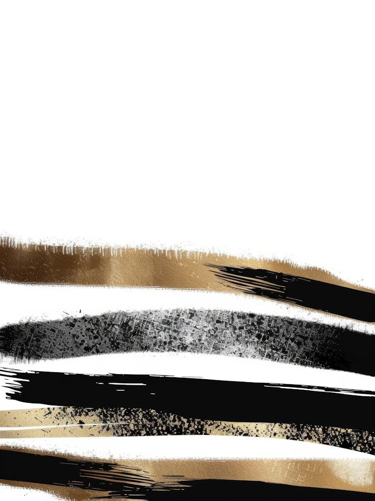 Abstract Gold And Black Brush Strokes 2
