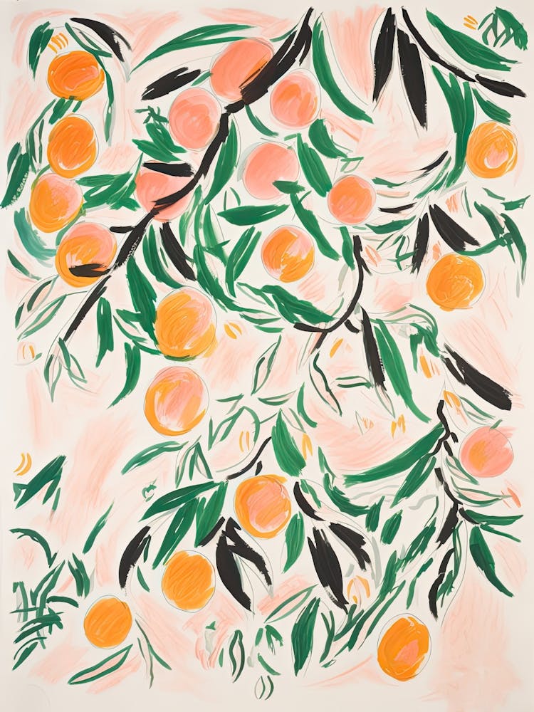 Peach Fruit Drawing 3