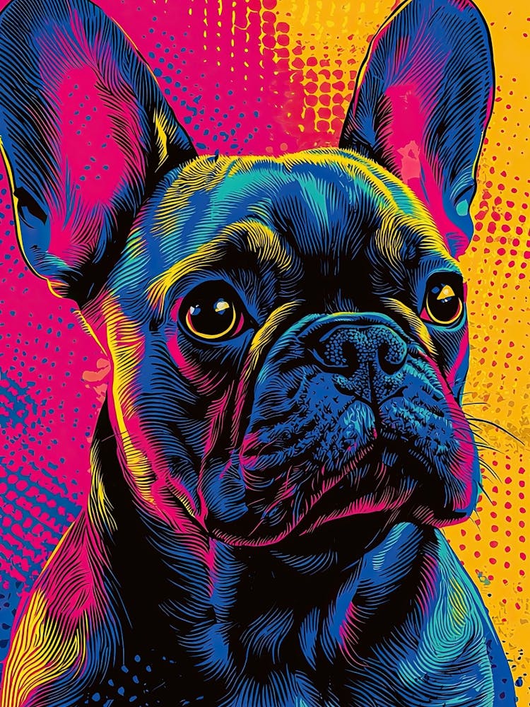 Pop Art French Bulldog Bold Colors 7