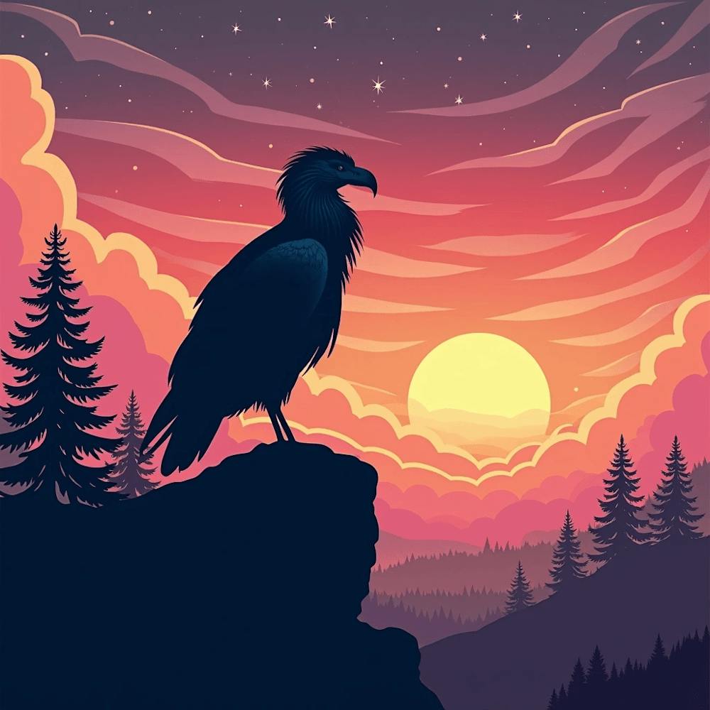 Vulture In The Sunset