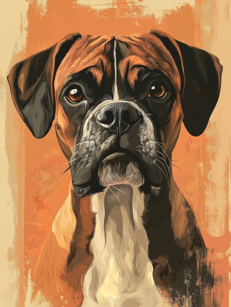 Boxer Dog.Generated AI. Wall 2