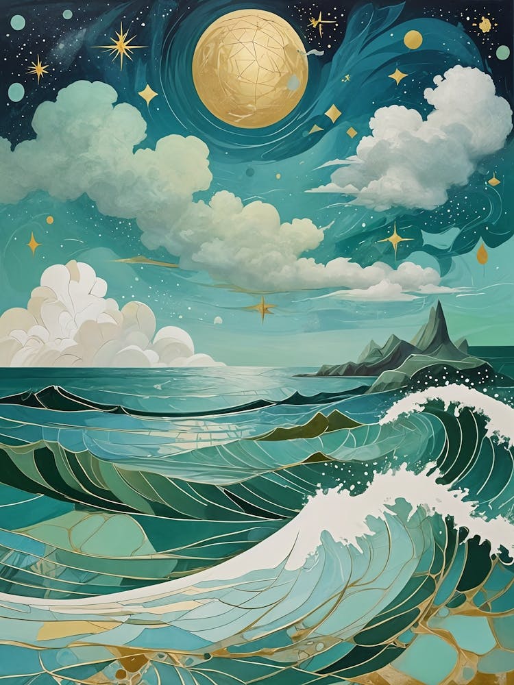 Cosmic Sky Over The Ocean no3