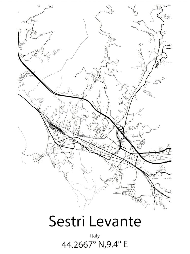 Sestri Levante,Italy Minimalist Map