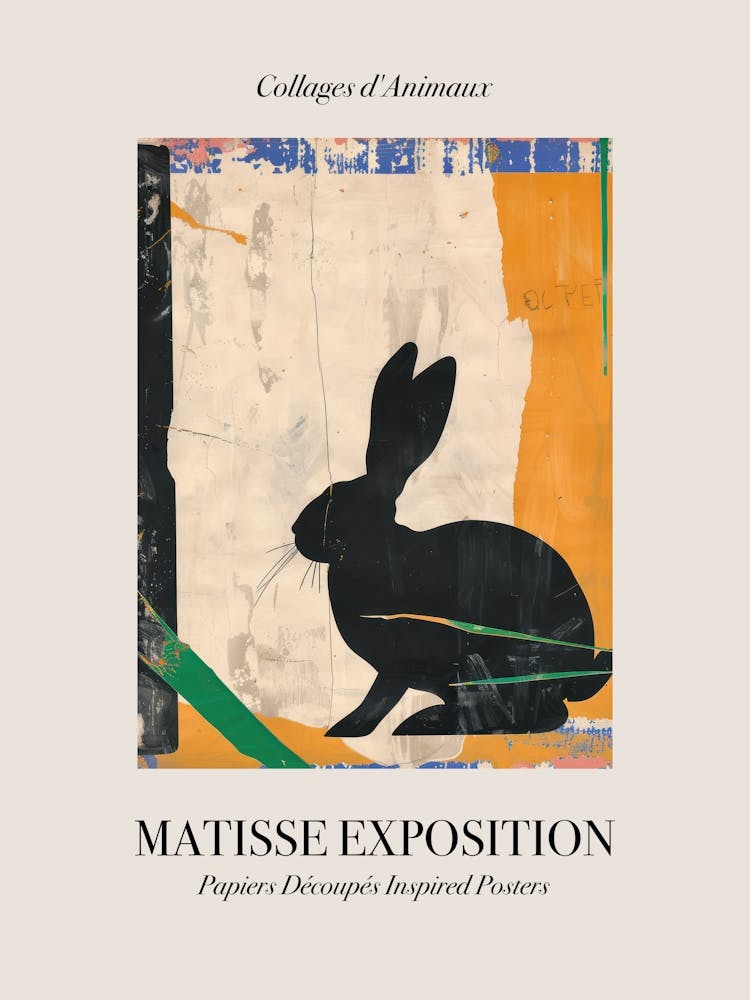 Lapin 3 Affiche Animaux d'Exposition Inspirée de Matisse