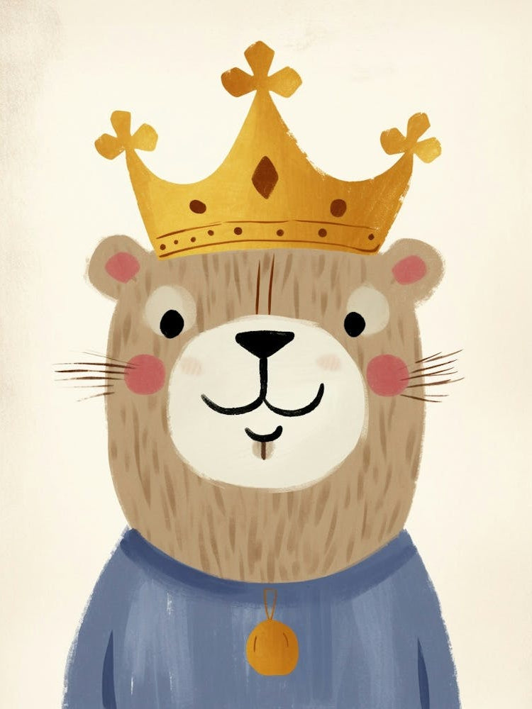 Little Otter 3 Wearing A Crown