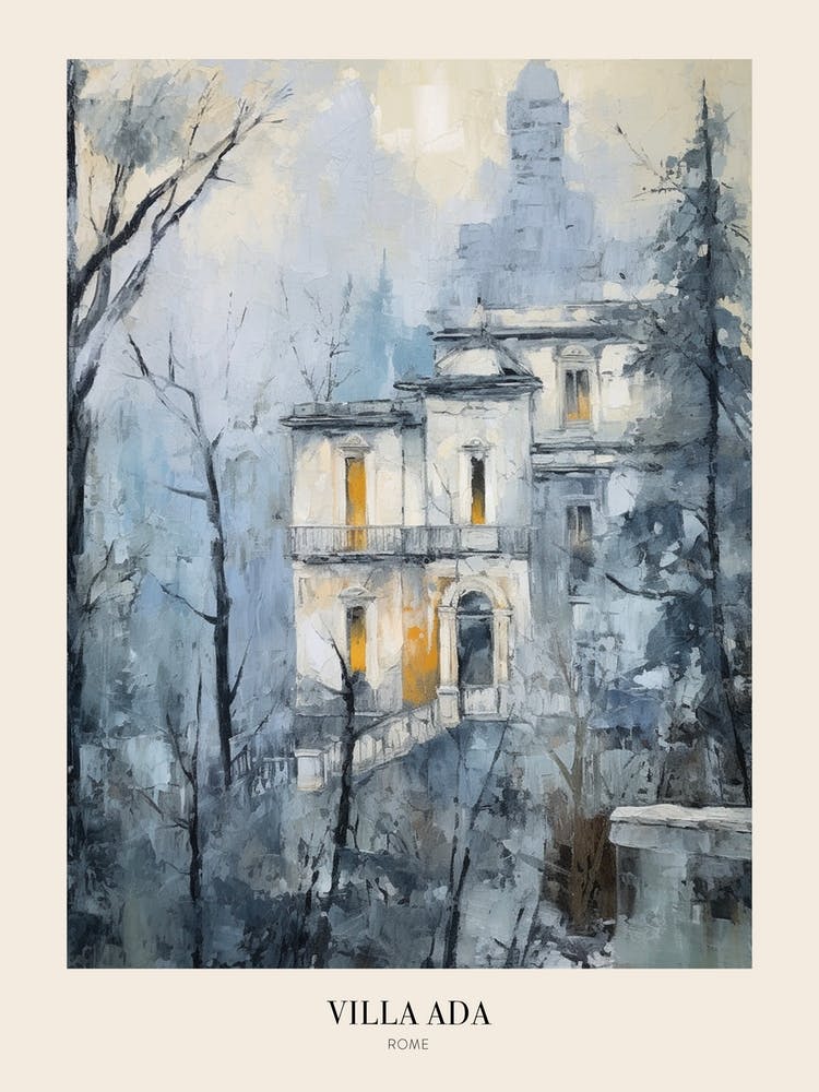 Winter City Park Poster Villa Ada Rome
