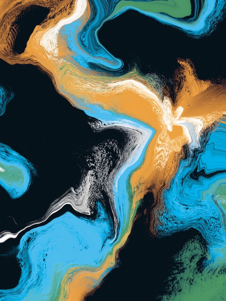 Fluid Abstract Oil Black Green Blue 1