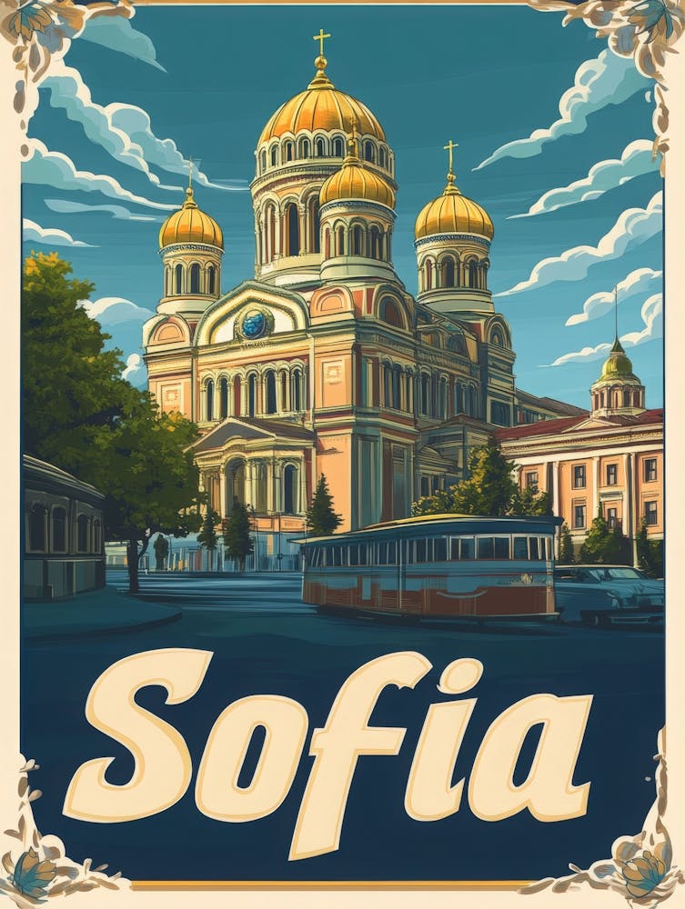 Aihrgdesign A Vintage Travel Poster Of Sofia 7