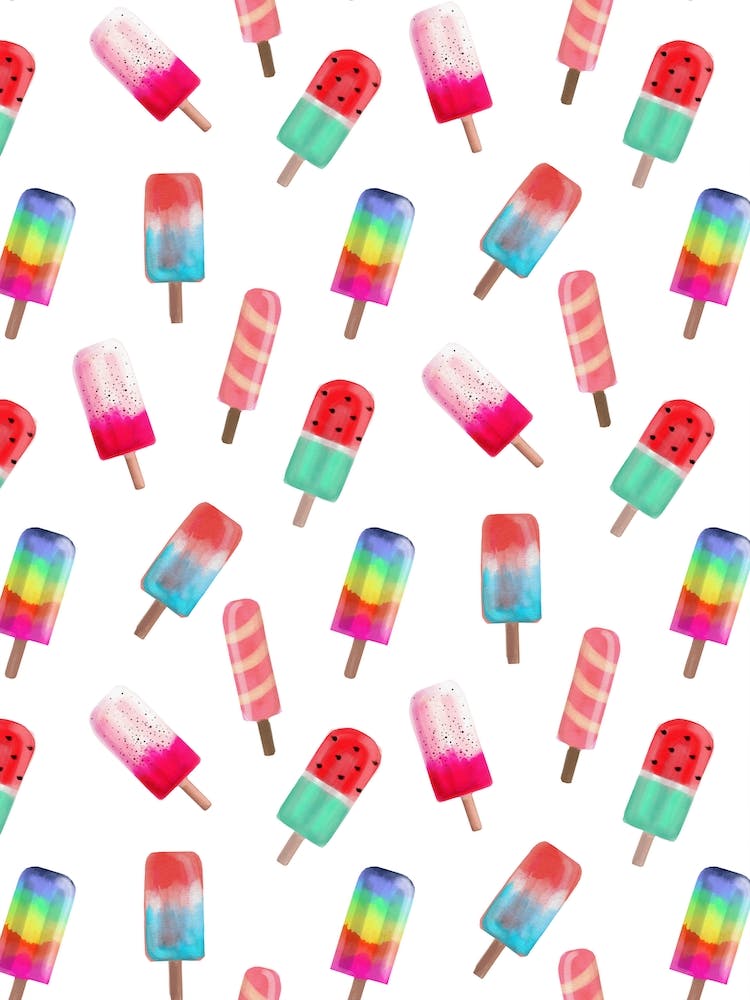 Watercolored Popsicle Pattern