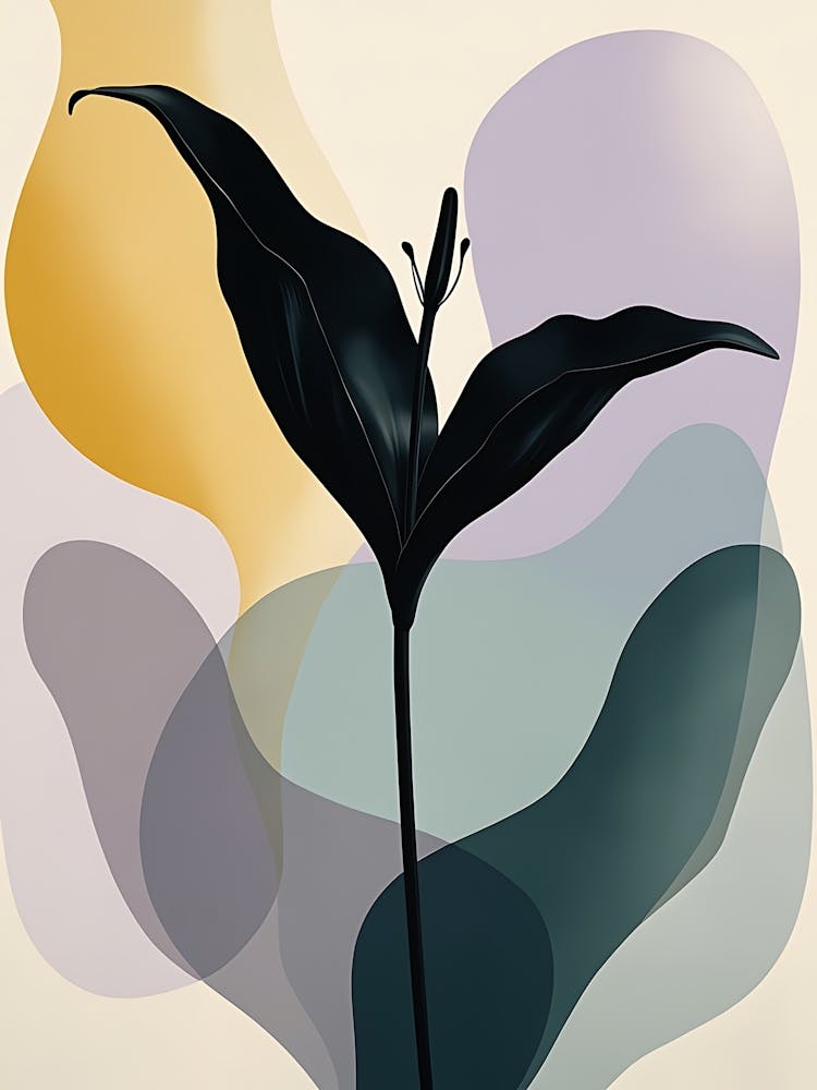 Calming Pastel Leaves with Minimalist Detail