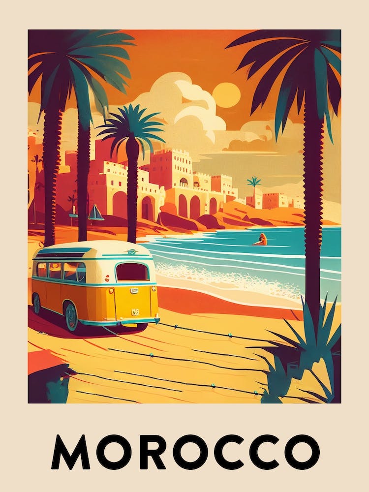 Morocco 4 Vintage Travel Poster