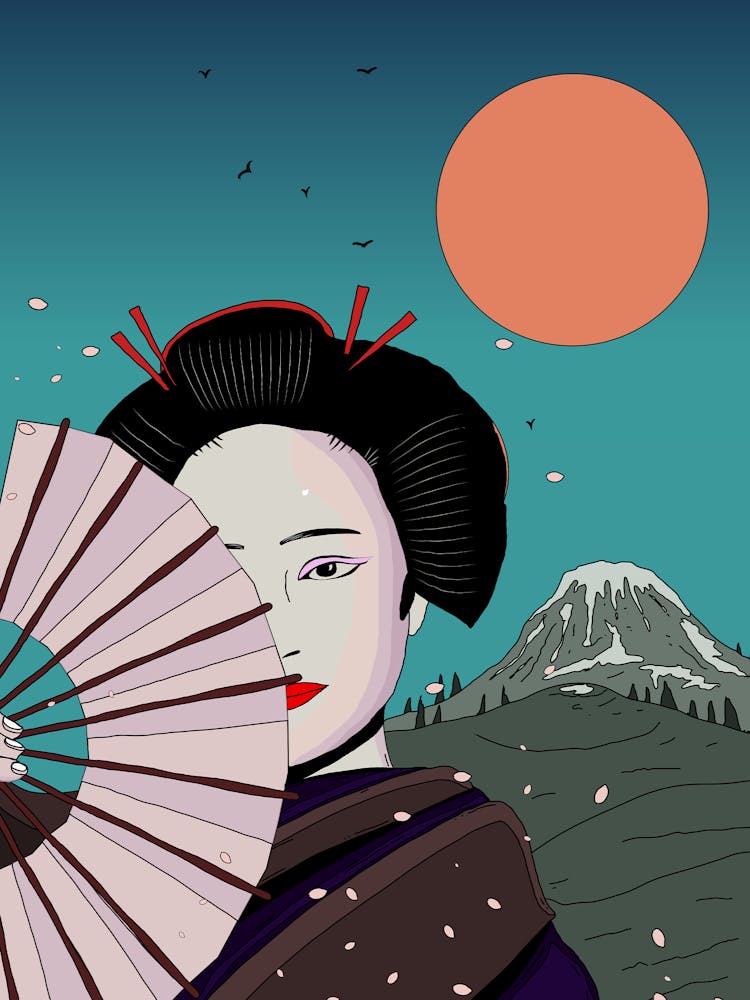 Geisha Girl Outdoors