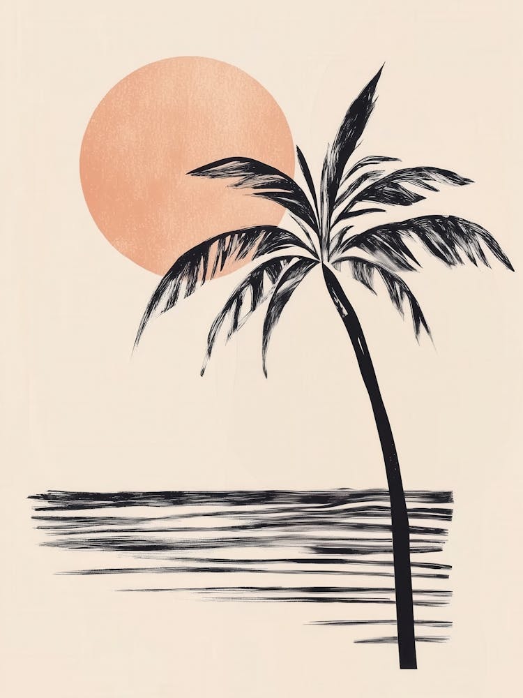 Palm Tree At Sunset