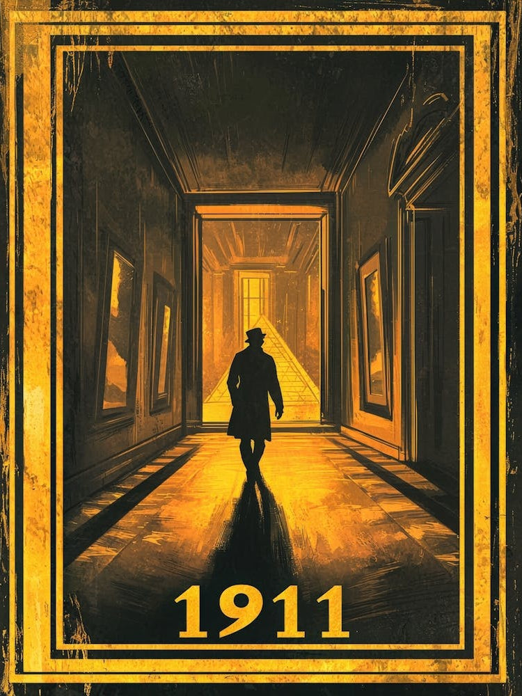 Aihrgdesign A Vintage Poster Inspired By The 1911 Theft Of Th 571ef5ed 1dff 41b6 912a F37d0334dbaa 3