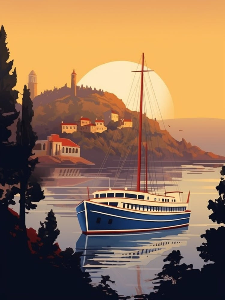 Bosphorus Cruise Prince Islands Modern Pixel Art 2