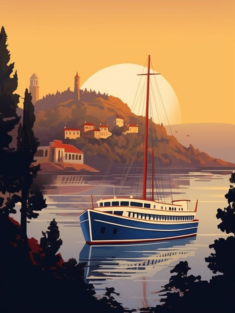 Bosphorus Cruise Prince Islands Modern Pixel Art 2