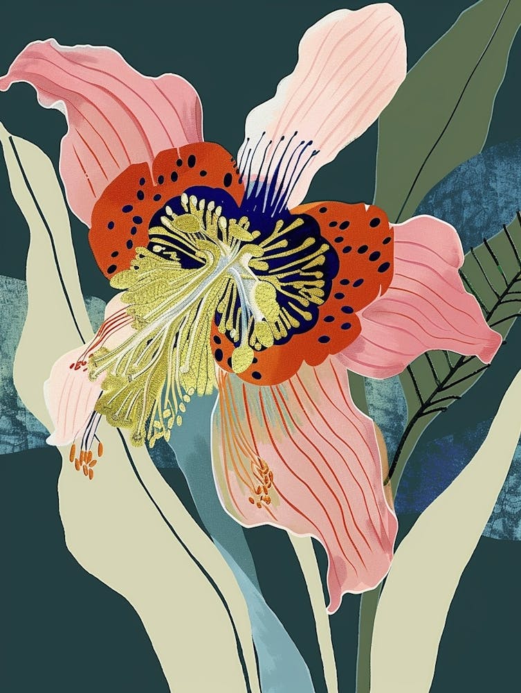Colourful Flower Illustration Hellebore 2