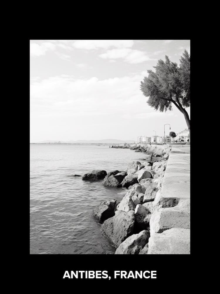 Poster Of Antibes, France, Mediterranean Black And White Photography Analogue 2