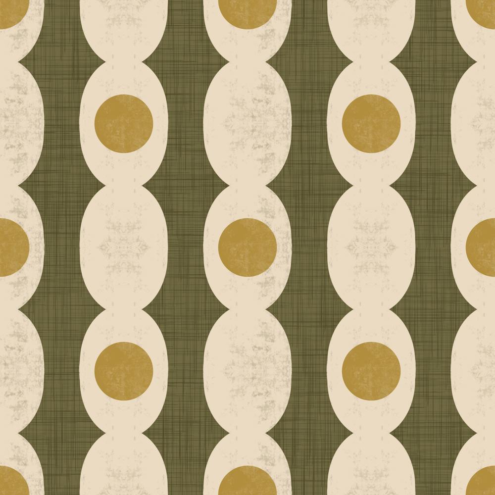 Retro Mod Geo Chain - Muted Olive - Mid Century Modern