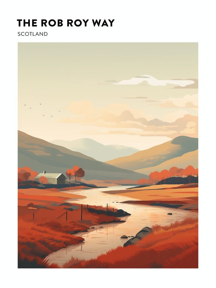 The Rob Roy Way Scotland 3 Hiking Trail Landscape Poster