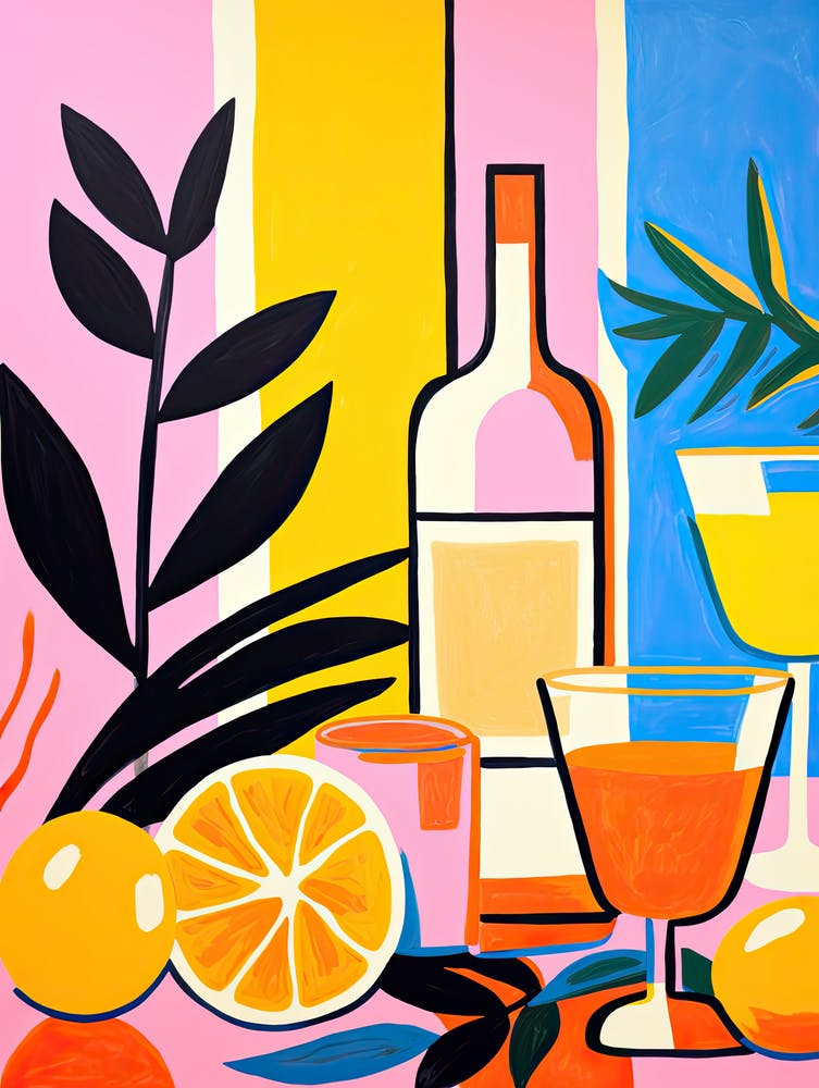 Cocktail Painting, Inspired by Matisse