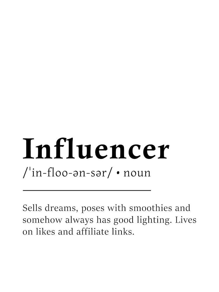 Influencer Definition Poster - Dictionary