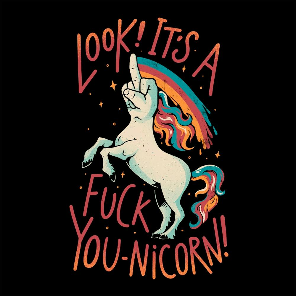 F-You Unicorn - Funny Sarcasm Dark Humor Finger Unicorn Gift