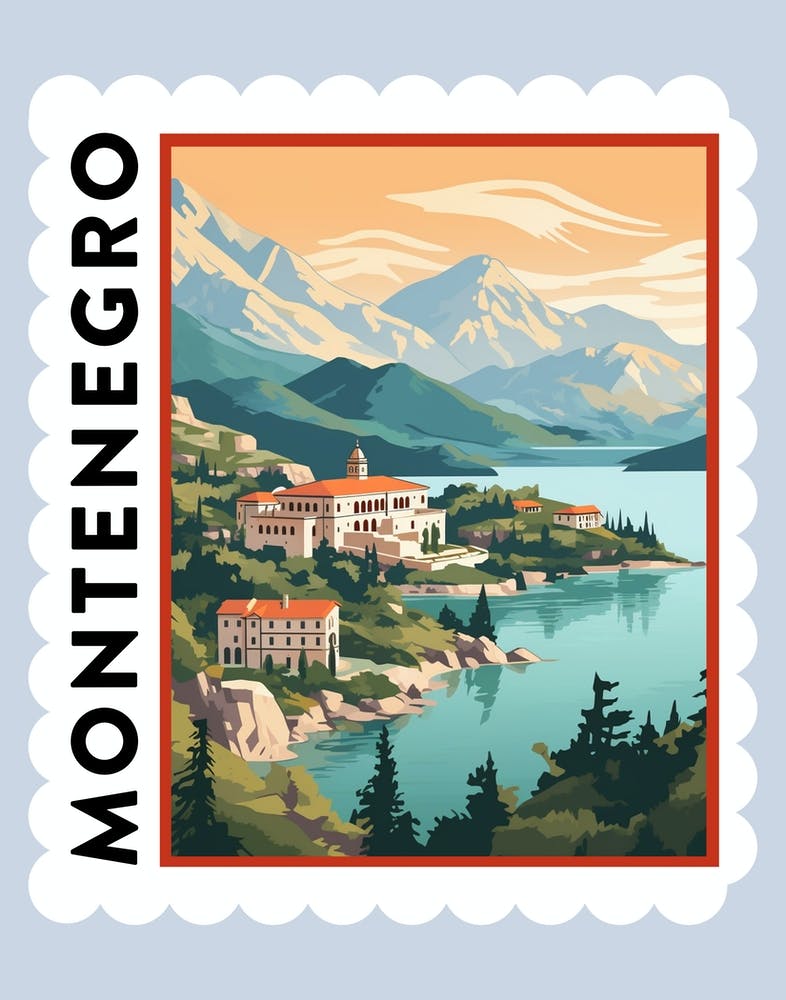Montenegro 5 Travel Stamp Poster
